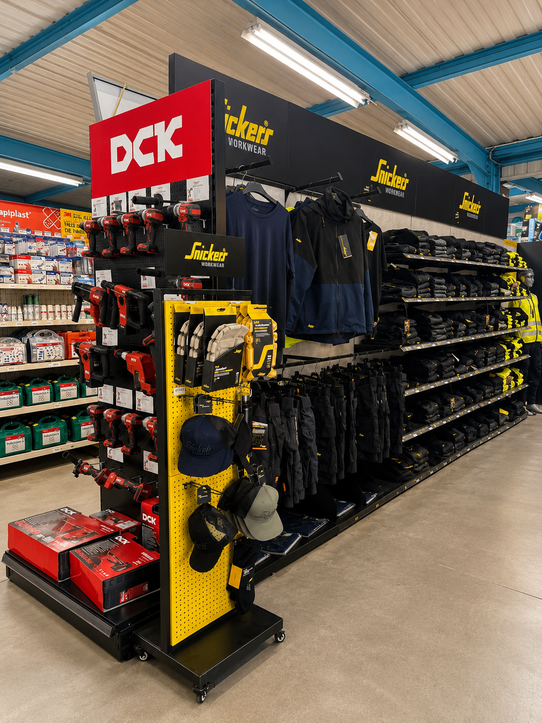Presentatie met DCK machines en Snickers Workwear werkkleding in de winkel van IJzerwaren De Balans